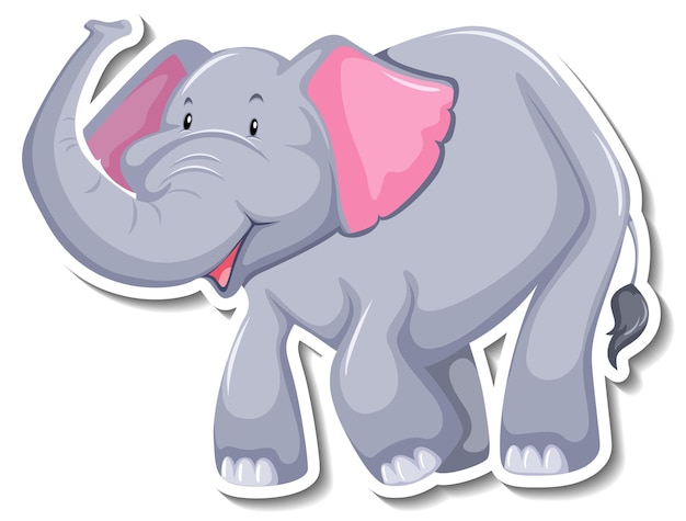 Elephant cartoon character on white background