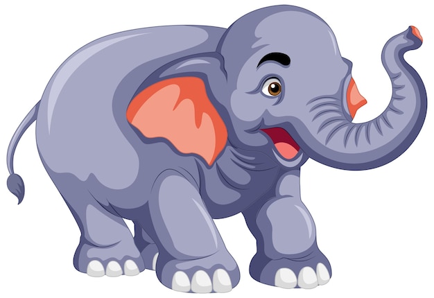 An Elephant in Cartoon Style