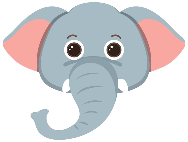 Free vector elephant head in flat style