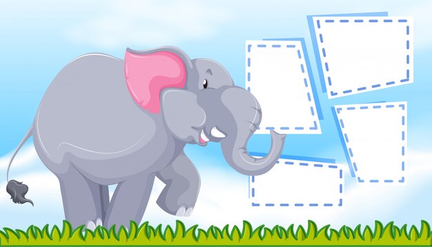 Elephant on note template