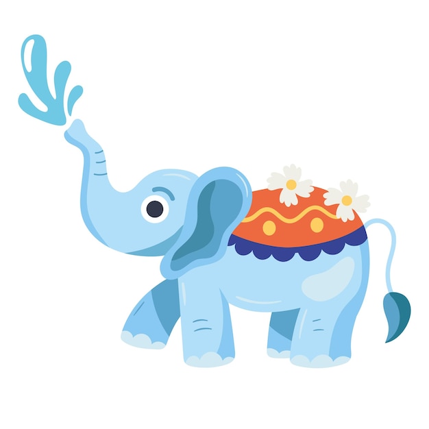 Free vector elephant playing with water