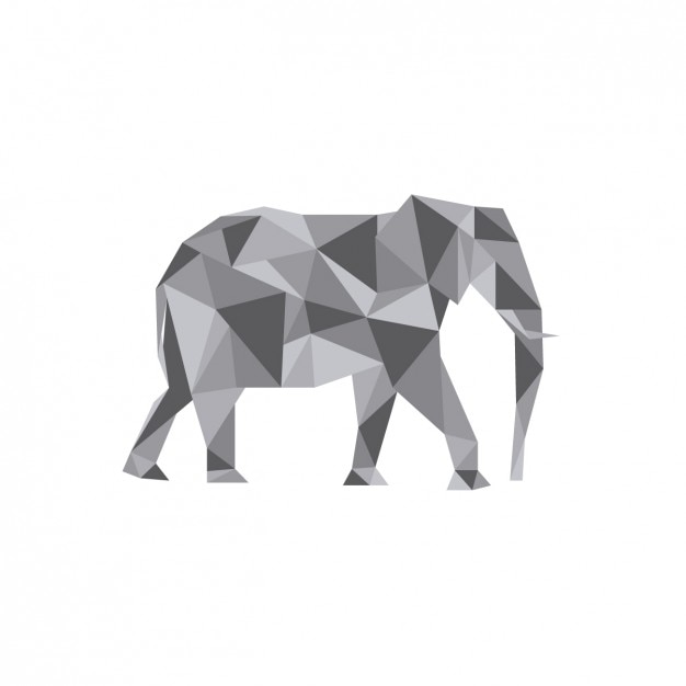 Free Vector elephant polygonal illustration