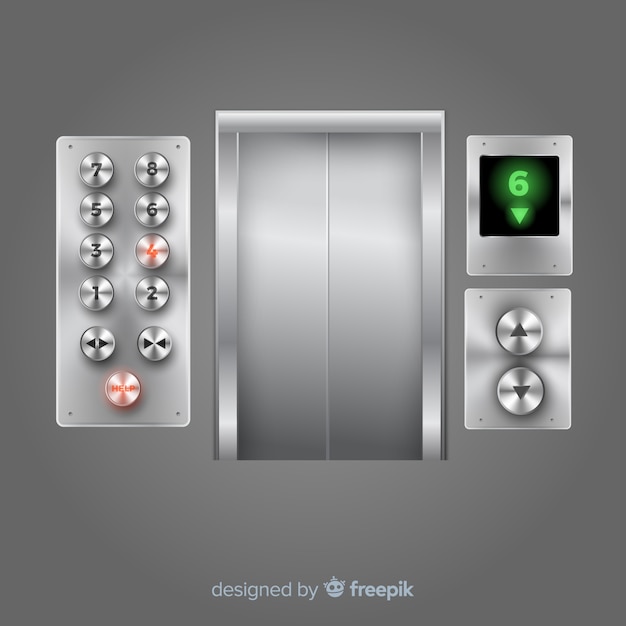 Free Vector elevator element collection with realistic design