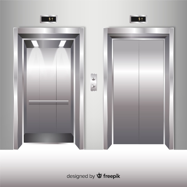 Free Vector elevator element collection with realistic design