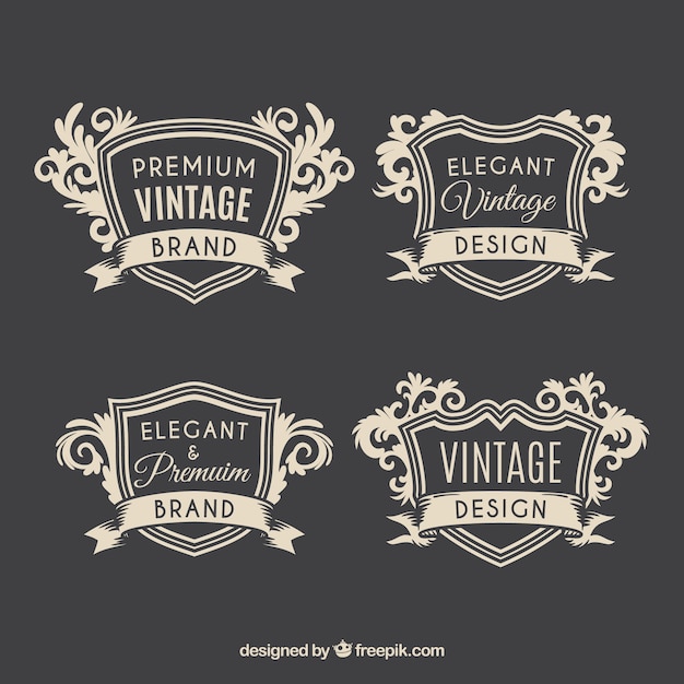 Free Vector elgant set of vintage badges