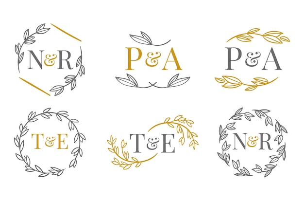 Free Vector elgant wedding monograms