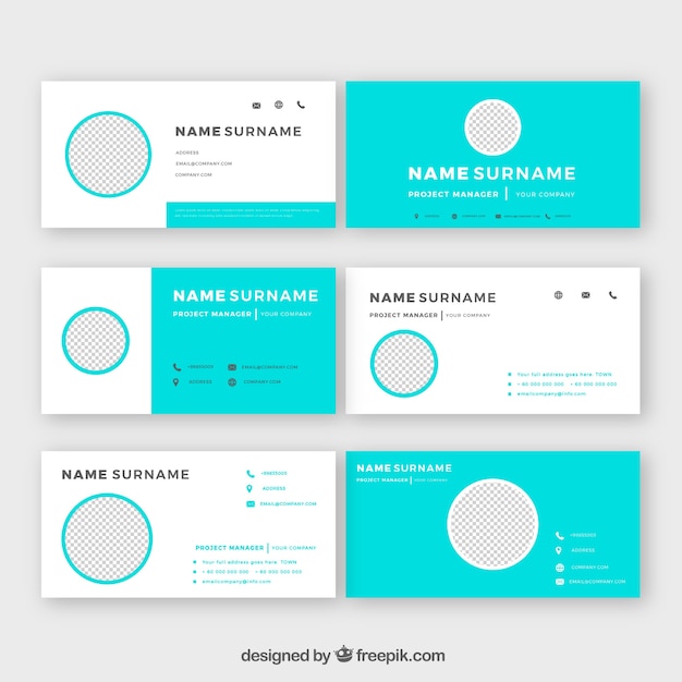 Email signature collection in flat style