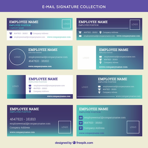 Email signature collection in gradient colors