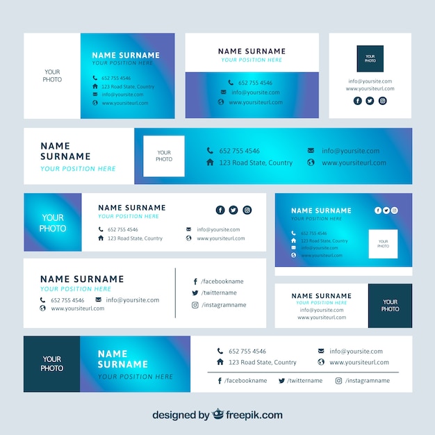 Email signature collection in gradient style