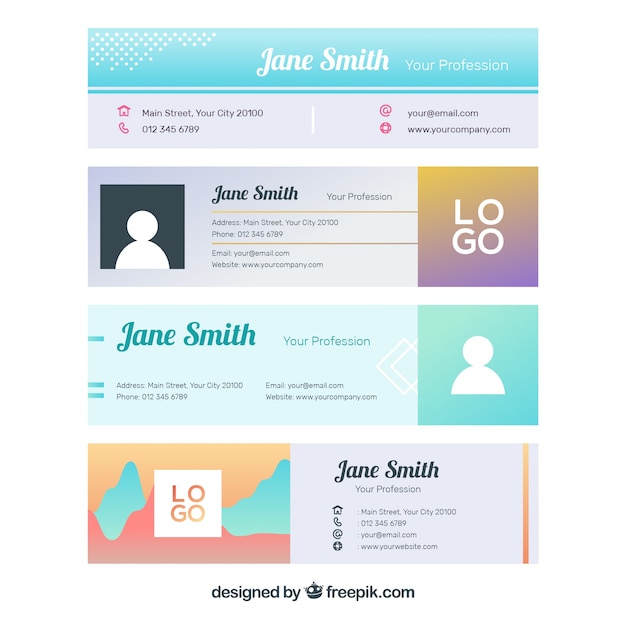 Email signature collection in gradient style