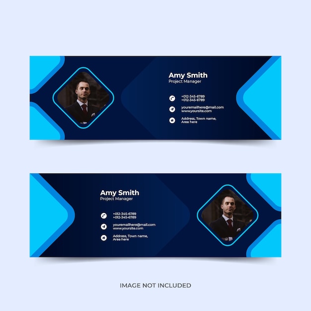 Email signature template or email footer and personal social media cover design