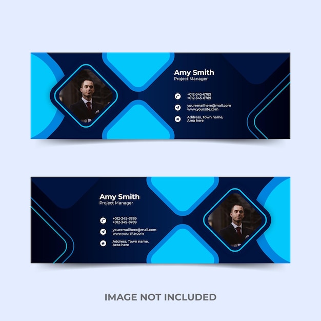 Email signature template or email footer and personal social media cover design