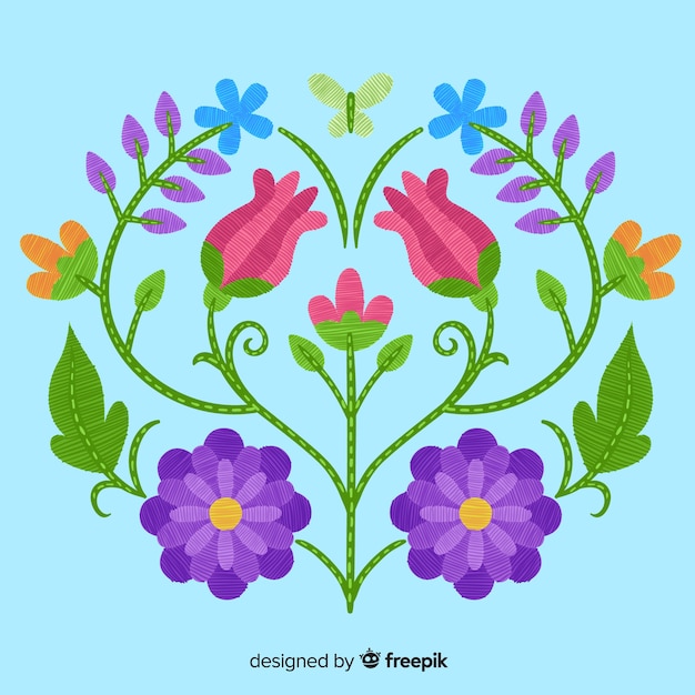 Embroidery floral background