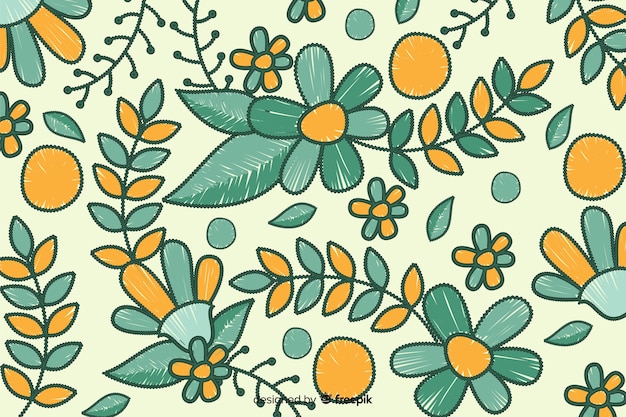 Embroidery floral background