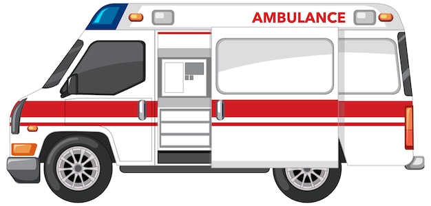 Emergency ambulance on white background