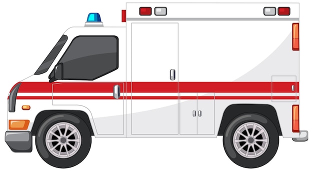 Free Vector emergency ambulance on white background