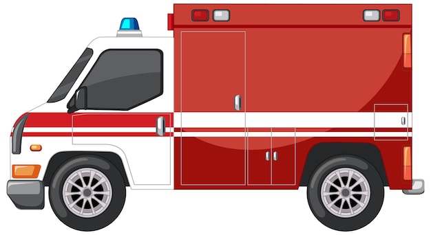 Free Vector emergency ambulance on white background