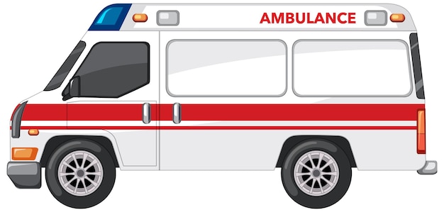 Emergency ambulance on white background