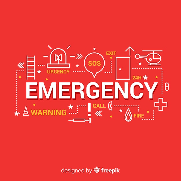 Free Vector emergency word concept background