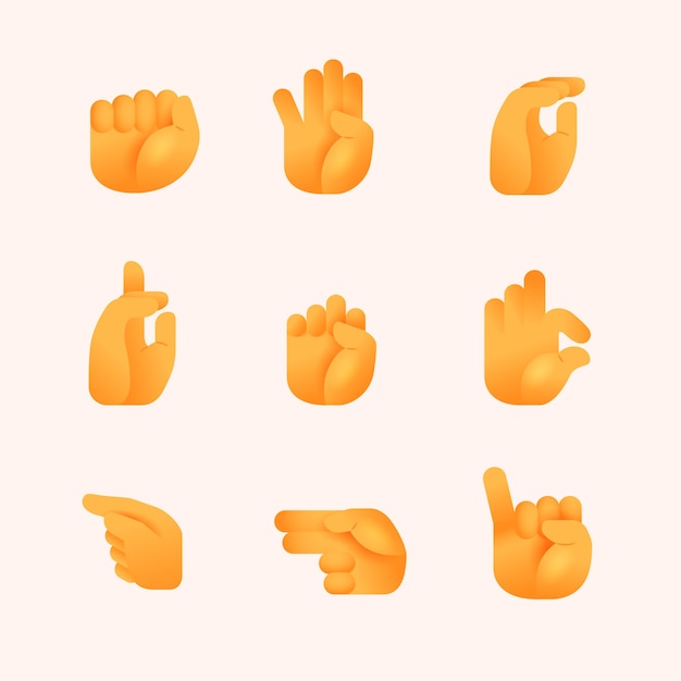 Emoji hands element set