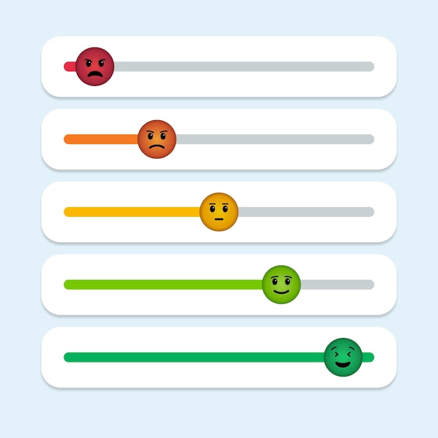 Free Vector emoji slider feedback good to bad