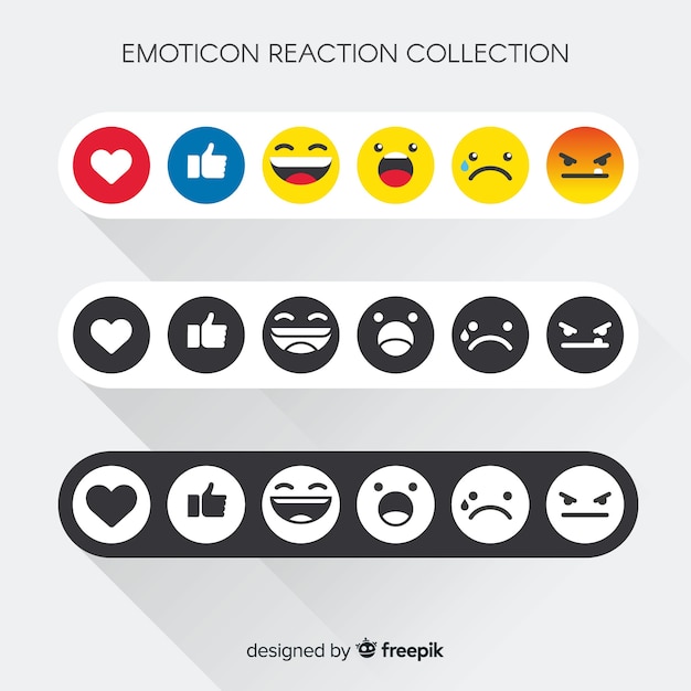 Free vector emoticon reaction collection