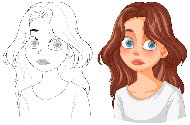 Free Vector emotional expression of a young woman