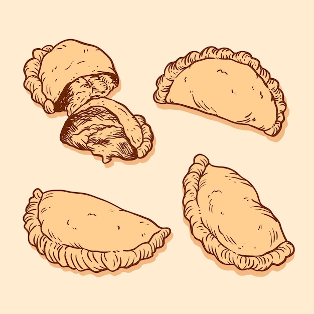 Free Vector empanada collection concept