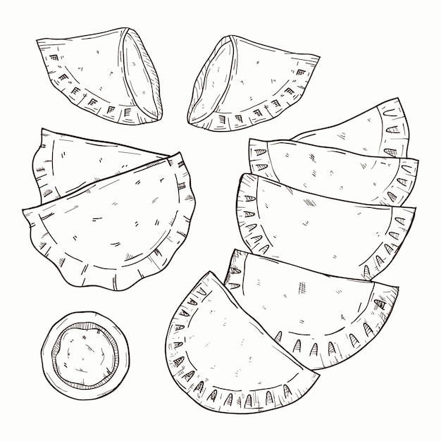 Free Vector empanada collection concept