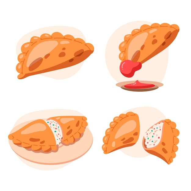 Free Vector empanada collection concept