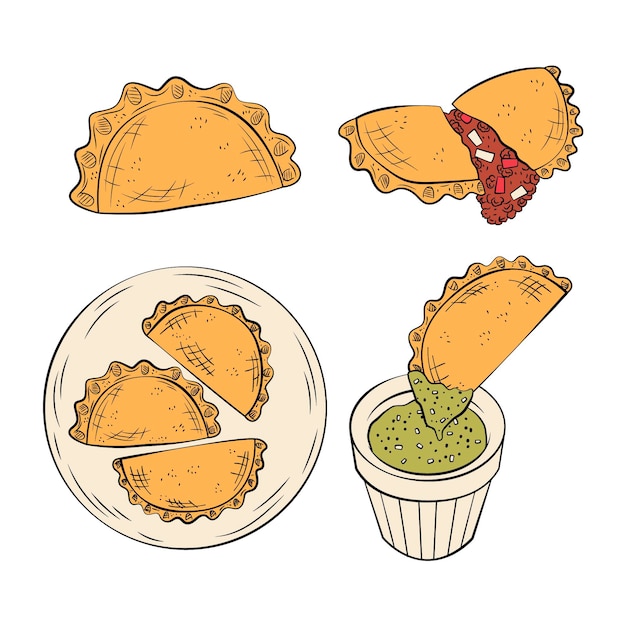 Empanada illustration collection