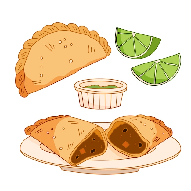 Free vector empanada pack theme