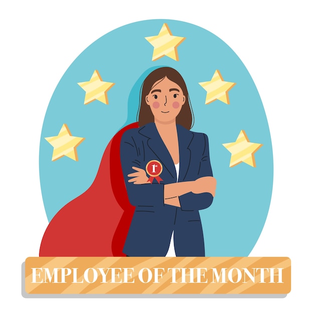 Free Vector employee of the month concept