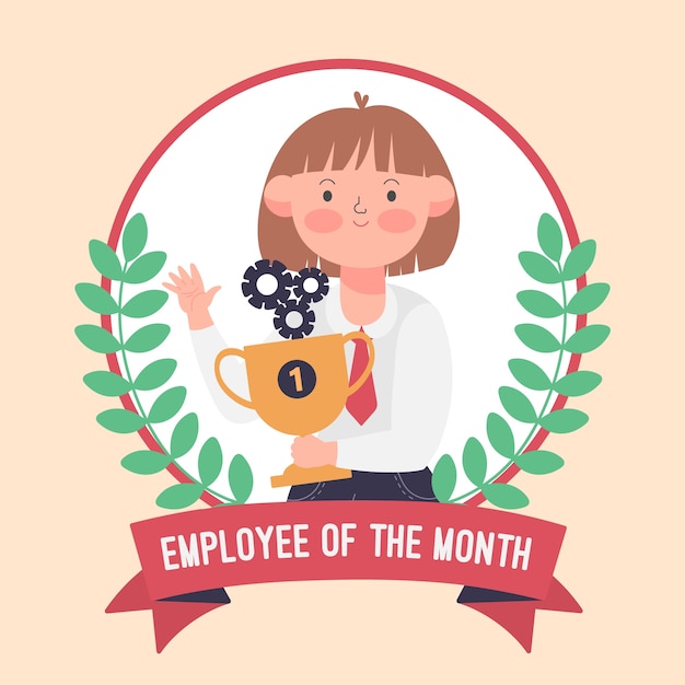 Free Vector employee of the month concept