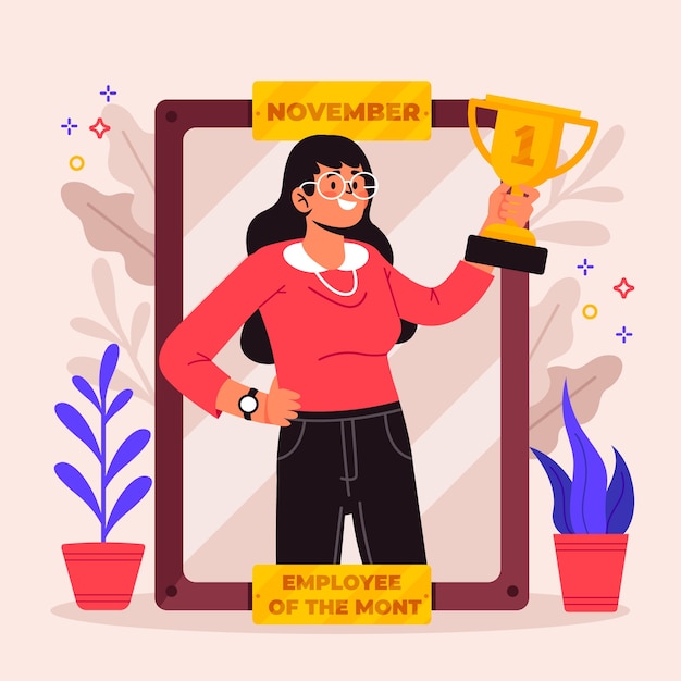 Free Vector employee of the month concept