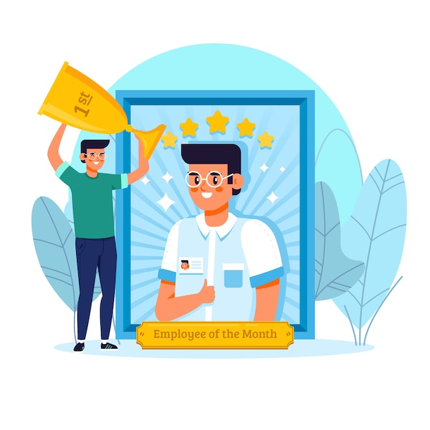 Employee of the month illustrated design