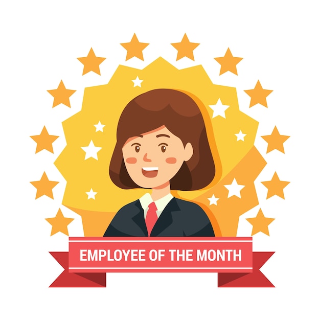 Employee of the month illustrated theme