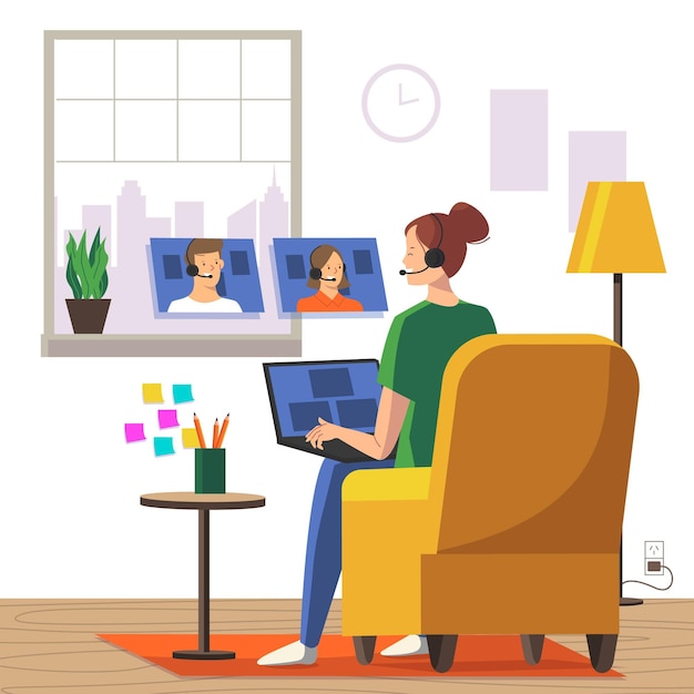 Employees working from home concept