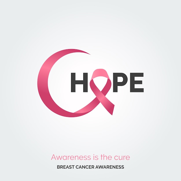 Free vector empower hope in pink breast cancer awareness