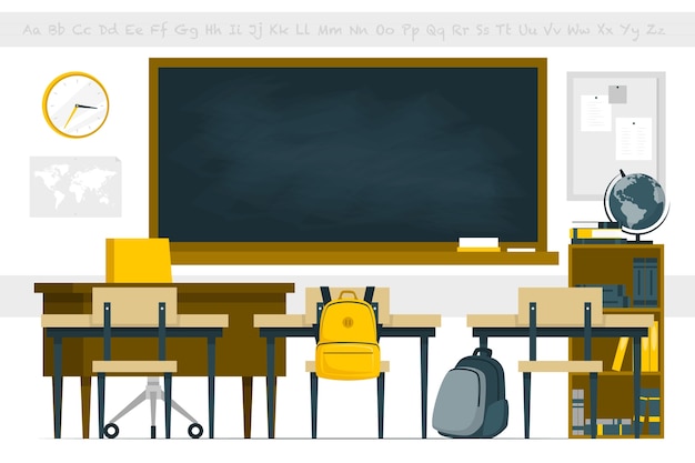 Free Vector empty classroom concept illustration