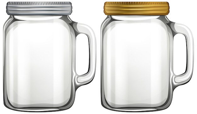 Free Vector empty glass jar on white background