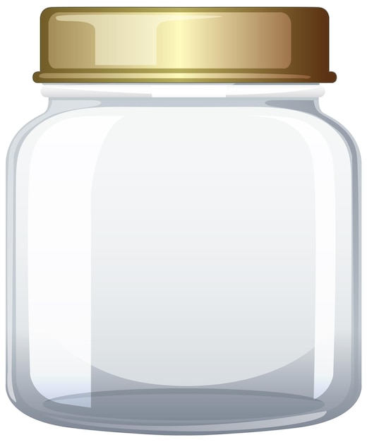 Empty Glass Jar with Golden Lid