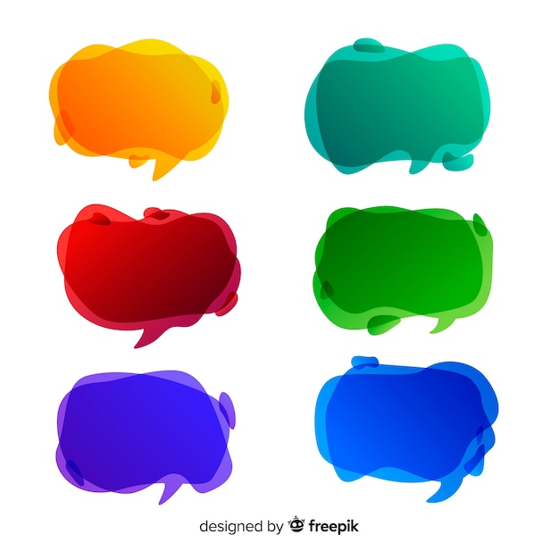 Empty gradient speech bubble collection