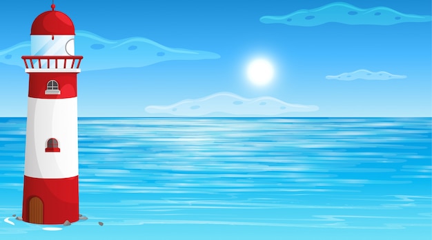 Free Vector empty nature beach ocean coastal landscape