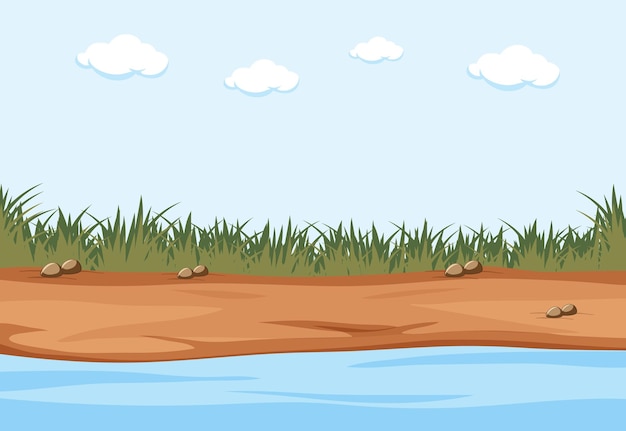 Free vector empty nature ground scene