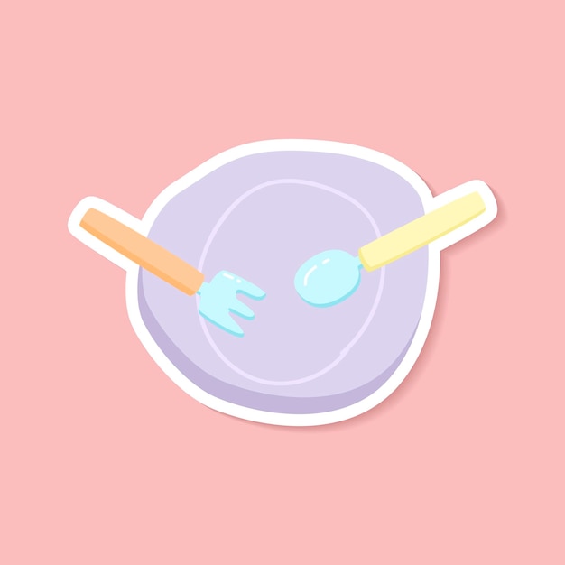 Free Vector empty plate with fork and spoon vector