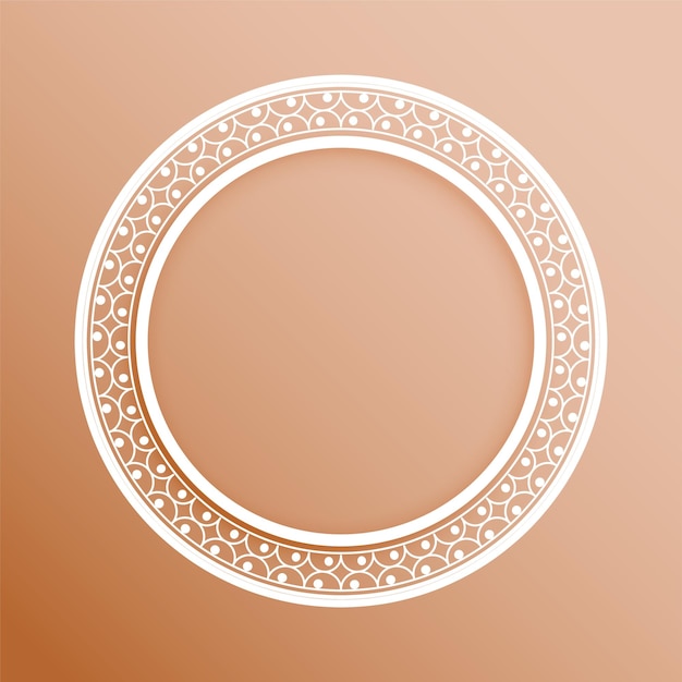 Free Vector empty round lacy frame background in vintage indian style