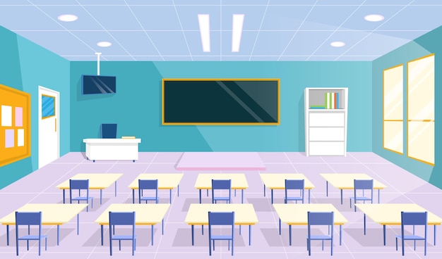 Free vector empty school class - background for video conferencing