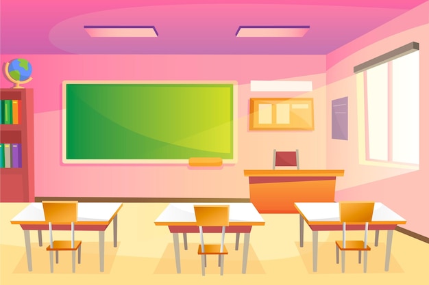 Free Vector empty school class - background for video conferencing