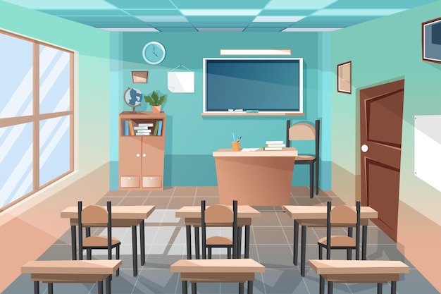 Empty school class conference background